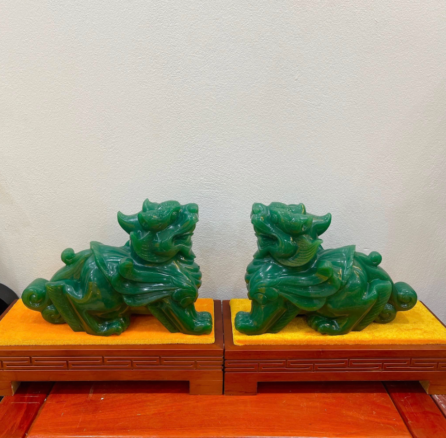 Tượng Tỳ Hưu Thạch Anh Xanh